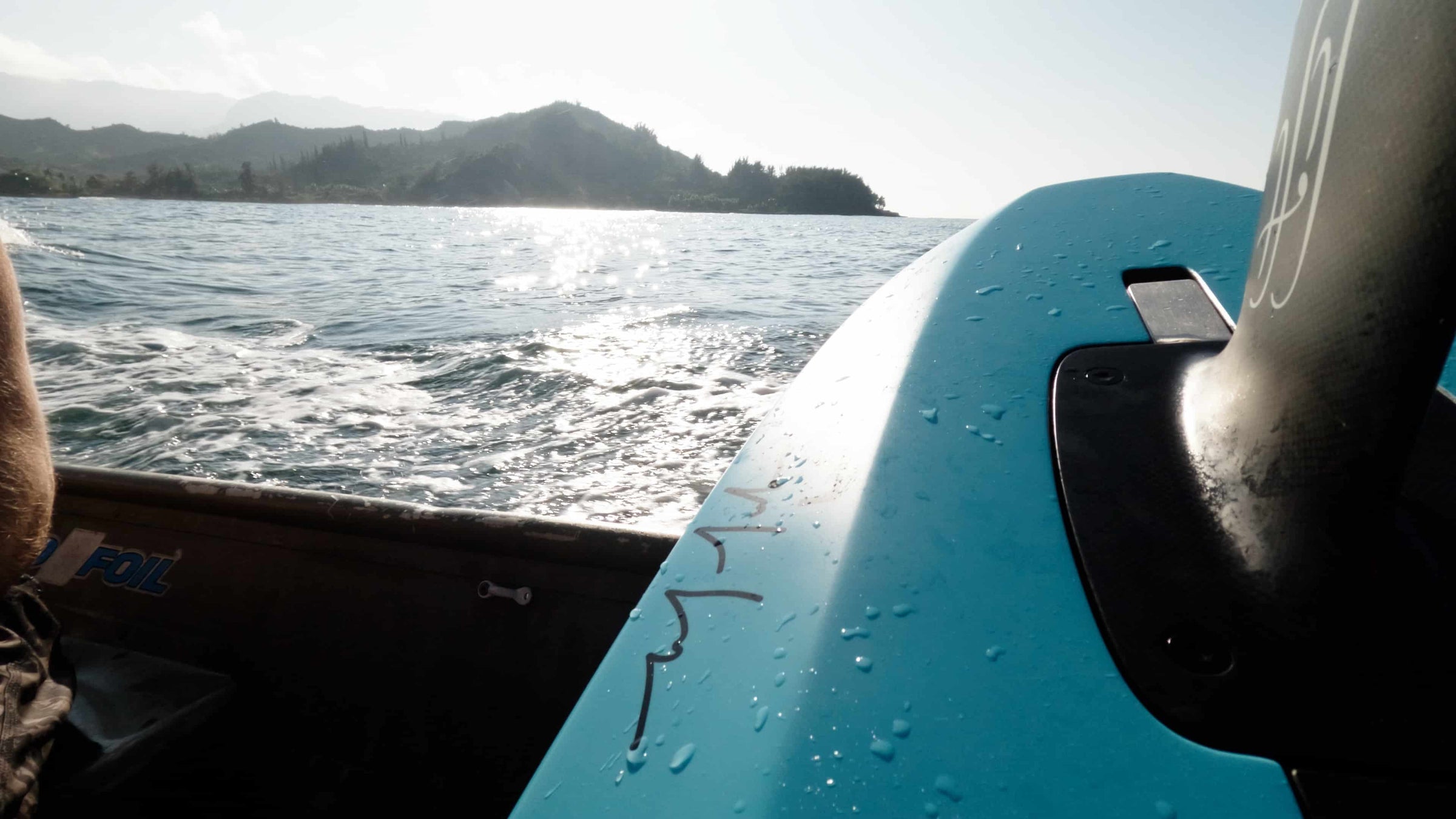 5'2 Laird LIFT5 board on a boat