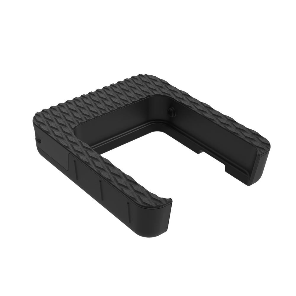 Black textured LIFTX Battery Adapter on a white background